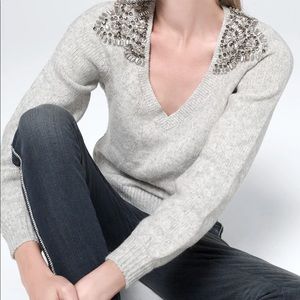 WHBM Embellished V-Neck Sweater